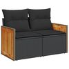 vidaXL Garden Sofa Set Black PE rattan, powder-coated steel, 100% polyester