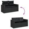 vidaXL Garden Sofa Set Black