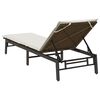 vidaXL Sun Lounger Brown PE rattan Standard Adjustable Armrests