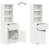 vidaXL Bedside Cabinet White Engineered wood Extra Tall Bedside Cabinet
