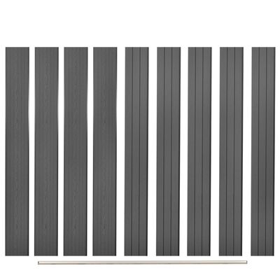 vidaXL Replacement Fence Boards 9 pcs WPC 66.9" Gray