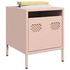 vidaXL Bedside Cabinet Set of 2 Pink Cold-rolled steel 13.8x15.4x17.1 in