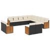 vidaXL Garden Sofa Set Black, Cream White