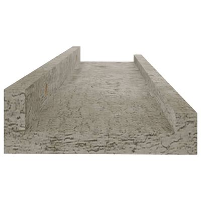 vidaXL Wall Shelves 2 pcs Concrete Gray 15.7"x3.5"x1.2"