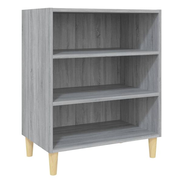 vidaXL Sideboard Grey Sonoma Engineered wood, Solid Eucalyptus wood