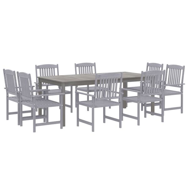 vidaXL Garden Dining Set Grey Solid acacia wood with an oil finish N/A