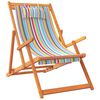 vidaXL Folding Beach Chair Set of 2 Multicolor Solid eucalyptus wood