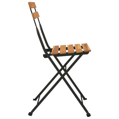 vidaXL Folding Bistro Chairs 6 pcs Solid Wood Teak and Steel