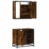 vidaXL Bathroom Furniture Set Smoked oak Engineered wood Medium