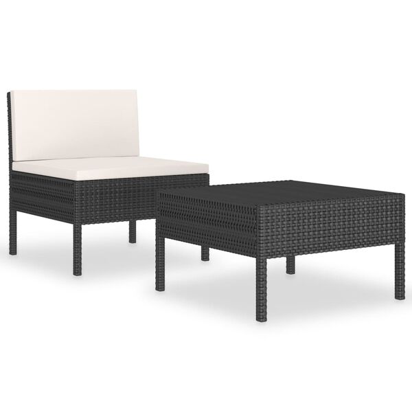 vidaXL Garden Furniture Set Black PE rattan Medium Modular