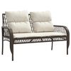 vidaXL Patio Sofa Set Brown, Cream White