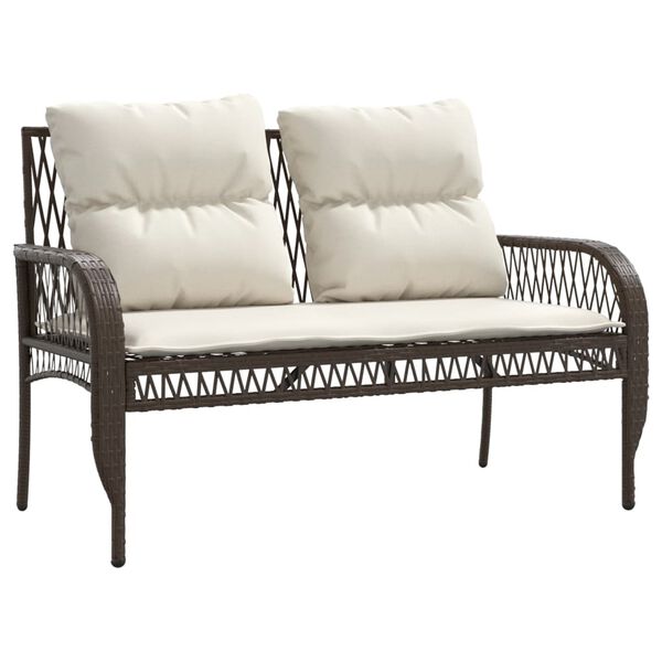 vidaXL Patio Sofa Set Brown, Cream White