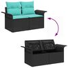vidaXL Garden Sofa Set with Cushion with Storage 6 pcs Poly rattan