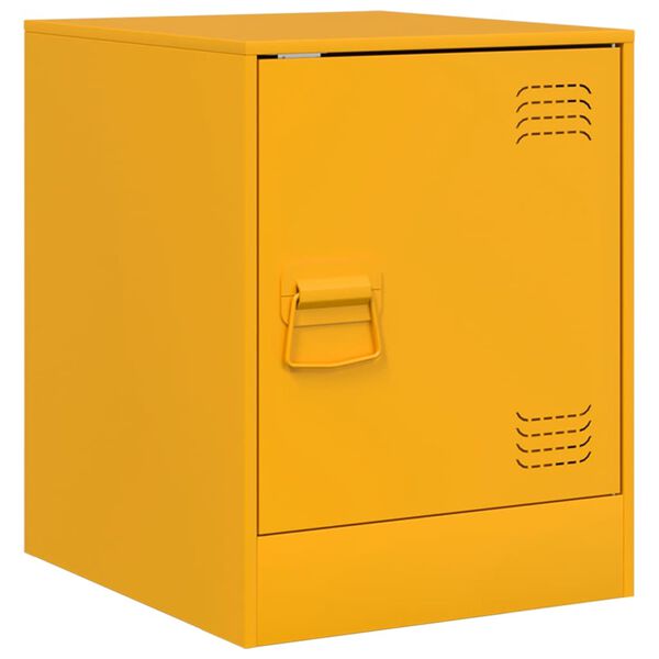 vidaXL Bedside Cabinet Mustard Yellow Cold-rolled Steel Small