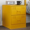 vidaXL Bedside Cabinet Yellow Steel 13.6 x 15.4 x 17.3 in