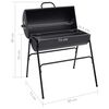 vidaXL Barrel Grill with 2 Cooking Grids Black 31.5"x37.4"x35.4" Steel