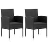 vidaXL Garden Dining Set Black Poly Rattan, Steel, Glass, Polyester Medium