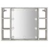 vidaXL Mirror Cabinet Concrete Gray Engineered Wood, Acrylic Medium