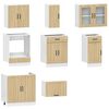 vidaXL Kitchen Cabinet Set Sonoma Oak Engineered Wood, Glass Large