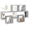 vidaXL Wall Shelf Concrete Grey Engineered Wood Medium Decorative Inlays