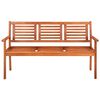 vidaXL Bench Cream Solid eucalyptus wood, Fabric (100% polyester) 59.1 in