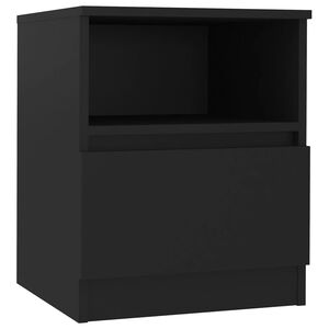 vidaXL Bed Cabinet Black Engineered wood 15.7 x 15.7 x 19.7 in