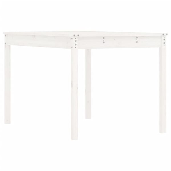 vidaXL Patio Table White 47.6x32.5x29.9" Solid Wood Pine