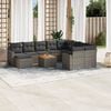 vidaXL Garden Sofa Set Gray Poly rattan, powder-coated steel, acacia wood