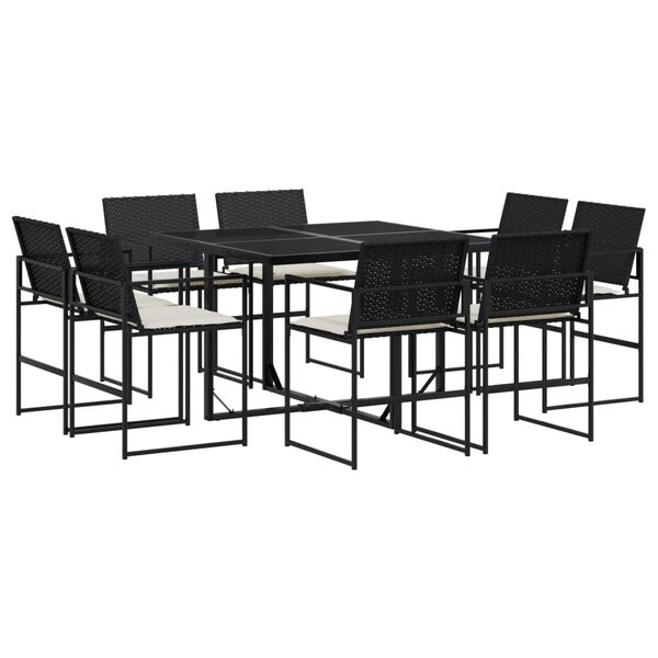 vidaXL Garden Dining Set Black, Cream White