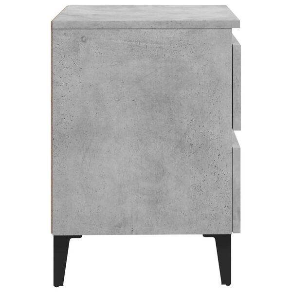 vidaXL Bed Cabinet Concrete Grey Engineered Wood 15.7x13.8x19.7 in