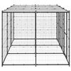 vidaXL Dog Kennel Black and silver Powder-coated steel 78.2 sq ft