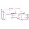 vidaXL 3-Seater Sofa with Footstool Taupe 70.9" Fabric