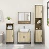 vidaXL Bathroom Furniture Set Sonoma Oak Engineered Wood, Metal Standard