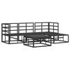 vidaXL Garden Sofa Set with Cushion 5 pcs Black Aluminium