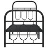 vidaXL Bed Frame Black Steel 75 x 75.6 in Bed Frame Rectangular