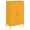 vidaXL Highboard Mustard Yellow Steel 26.8x15.4x44.5 in Industrial