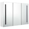 vidaXL Bathroom Cabinet Shining White MDF with melamine finish, glass mirror
