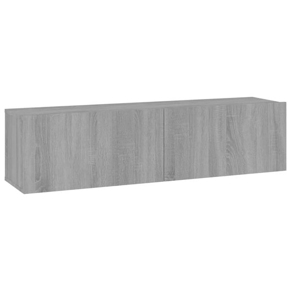 vidaXL TV Wall Cabinet Gray Sonoma Engineered Wood 47.2 x 11.8 x 11.8 in