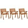 vidaXL Dining Chair Set of 3 Natural wood