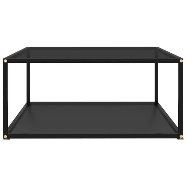 vidaXL Coffee Table Black Tempered glass, powder-coated steel