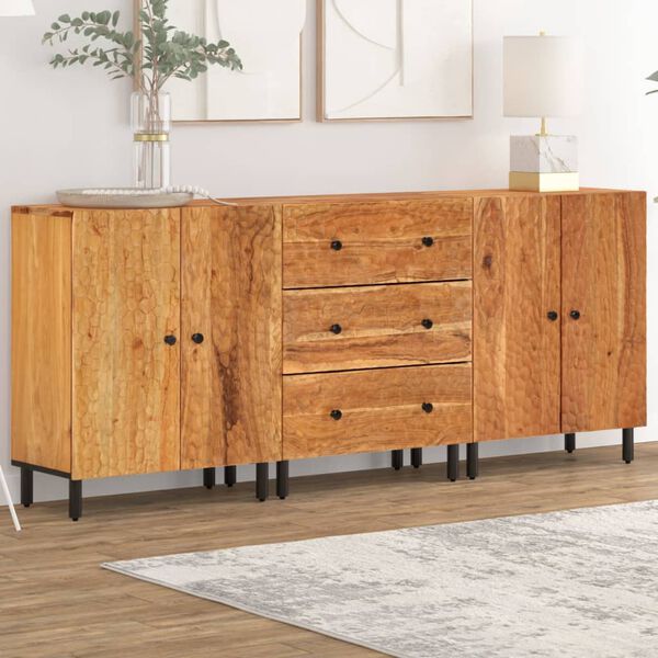 vidaXL Side Cabinet Set of 3 Natural