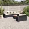 vidaXL Garden Sofa Set Black PE rattan Large Modular Garden Sofa Set