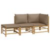vidaXL Garden Lounge Set Taupe Bamboo Medium Modular Garden Lounge Set
