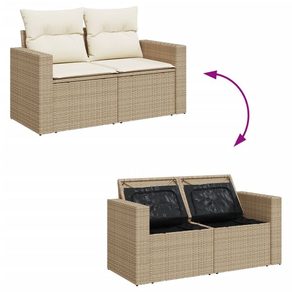 vidaXL Garden Sofa Set Beige