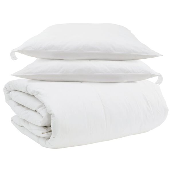 vidaXL Duvet Set with Pillow 3 pcs White Down Feather
