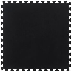 vidaXL Rubber Floor Tile Black 0.5" 39.4"x39.4"