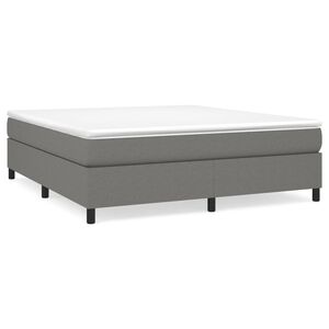 vidaXL Bed Frame Dark Gray Fabric (100% polyester), plywood, engineered wood