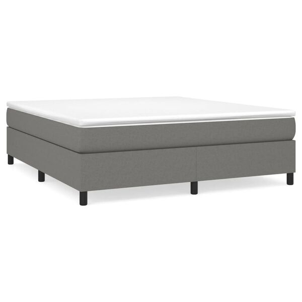 vidaXL Bed Frame Dark Gray Fabric (100% polyester), plywood, engineered wood