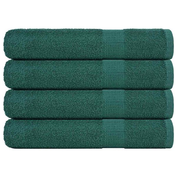 vidaXL Sauna Towel Set of 4 Green 100% Cotton Large Sauna Towel