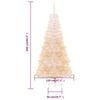 vidaXL Christmas Tree White with iridescent tips PVC, Steel Large